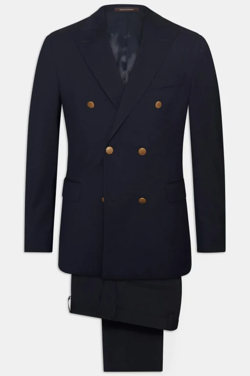 Regular Fit Double Breasted Tropical Wool Suit