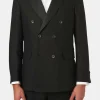 Regular Fit Double Breasted Linen Tuxedo Blazer