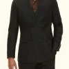 Regular Fit Double Breasted Microstructure Blazer
