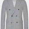 Regular Fit Double Breasted Microstructure Blazer