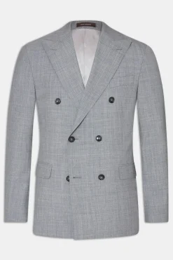 Regular Fit Double Breasted Microstructure Blazer