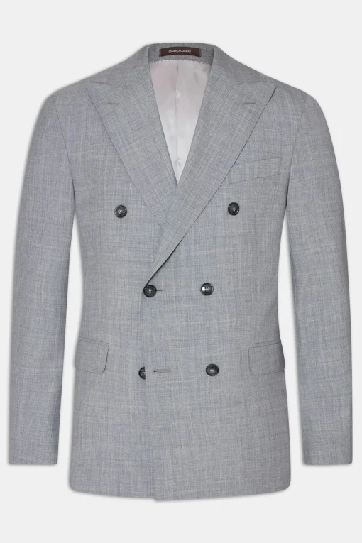 Regular Fit Double Breasted Microstructure Blazer