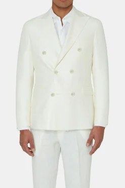 Regular Fit Double Breasted Microstructure Blazer