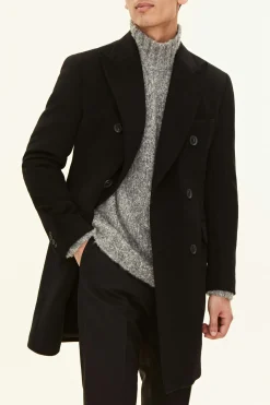 Regular Fit Double Breasted Brushed Wool Coat