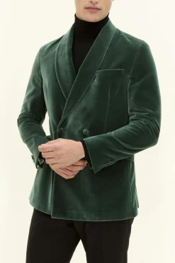 Regular Fit Double breasted Velvet Tuxedo Blazer