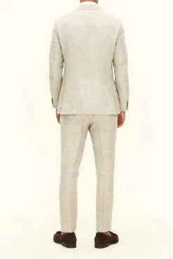 Regular Fit Double Breasted Linen Suit