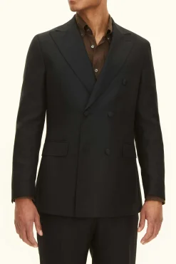Regular Fit Double Breasted Microstructure Blazer