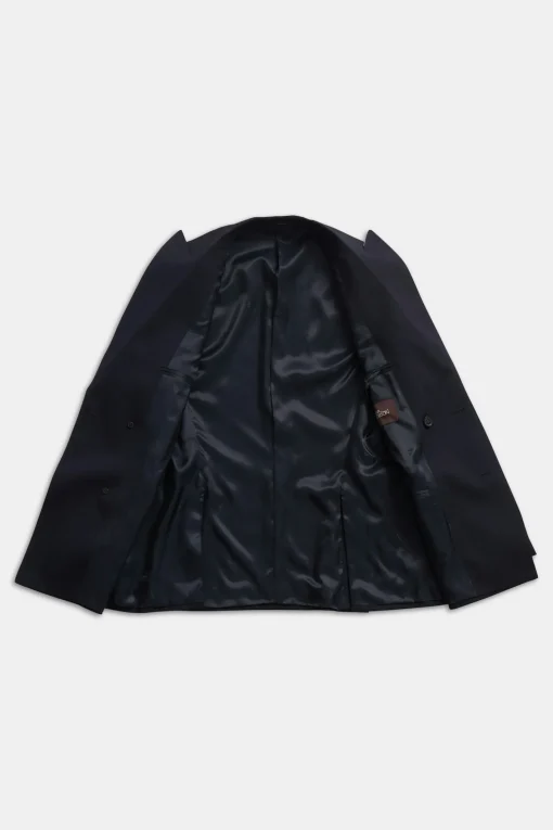 Regular Fit Double Breasted Microstructure Blazer