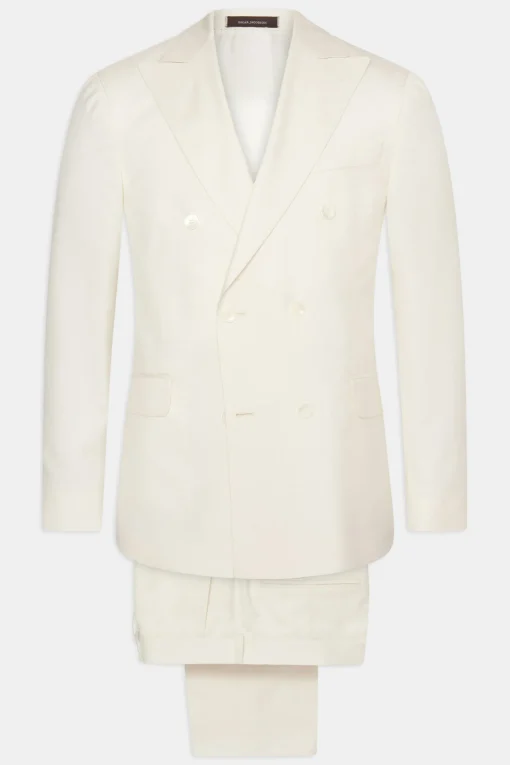 Regular Fit Double Breasted Birdseye Suit