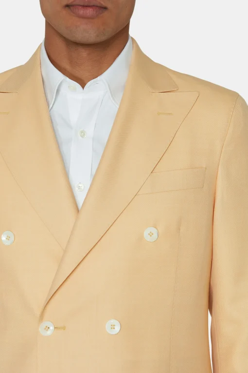 Regular Fit Double Breasted Microstructure Blazer