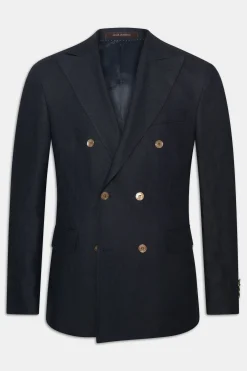 Regular Fit Double Breasted Microstructure Blazer