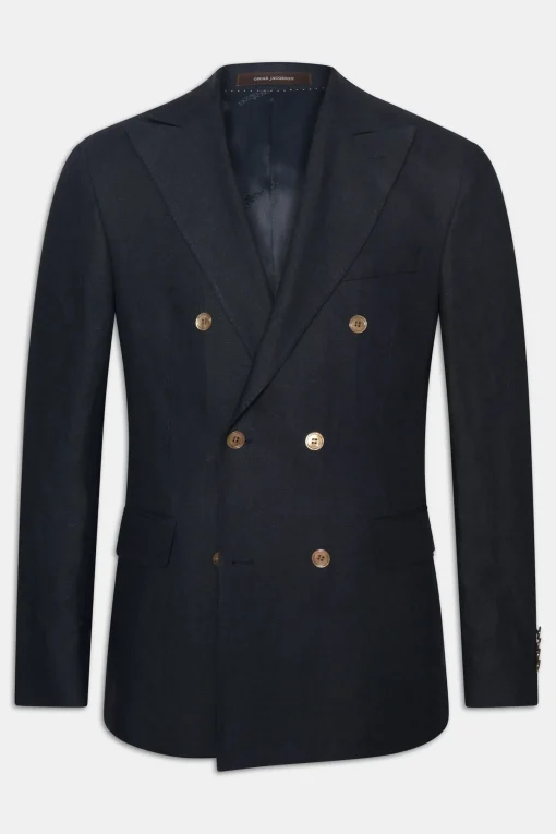 Regular Fit Double Breasted Microstructure Blazer