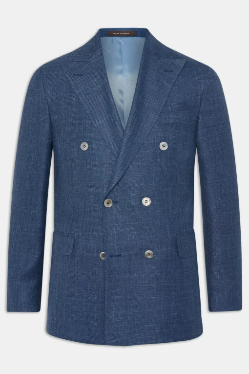 Regular Fit Double Breasted Microstructure Blazer