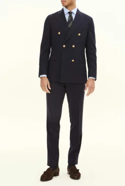 Regular Fit Double Breasted Microstructure Blazer