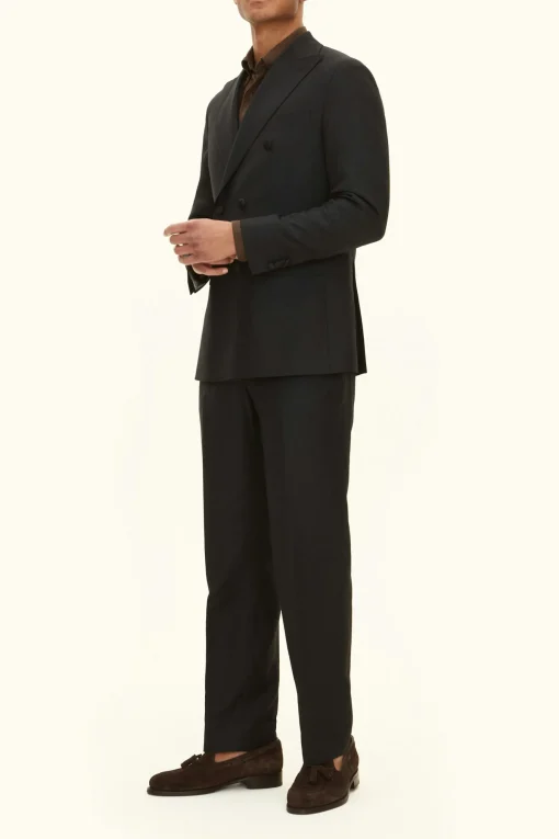 Regular Fit Double Breasted Microstructure Blazer