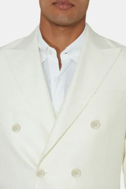 Regular Fit Double Breasted Microstructure Blazer