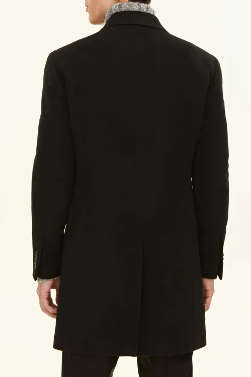 Regular Fit Double Breasted Brushed Wool Coat