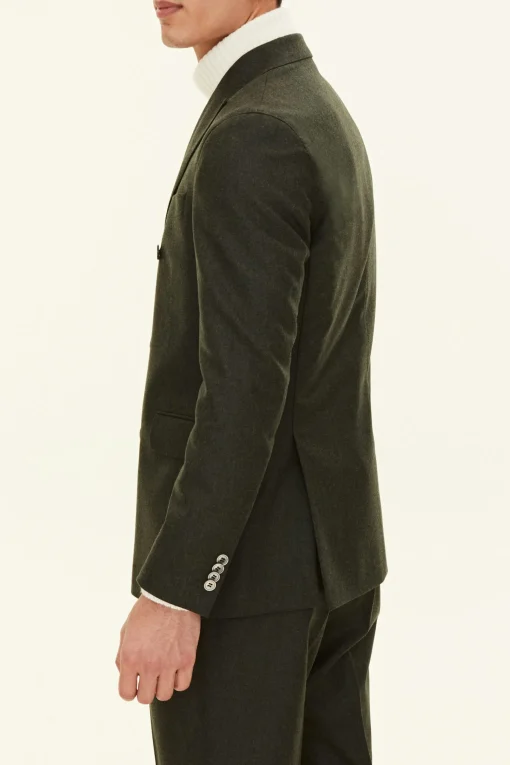 Regular Fit Double Breasted Flannel Blazer