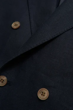 Regular Fit Double Breasted Microstructure Blazer