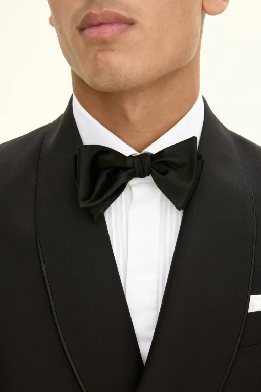 Regular Fit Double Breasted Microstructure Tuxedo Blazer
