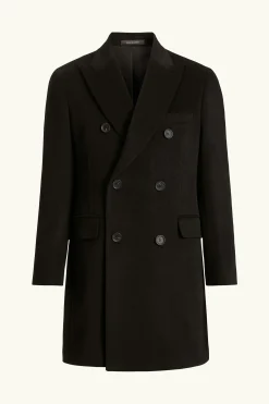 Regular Fit Double Breasted Brushed Wool Coat