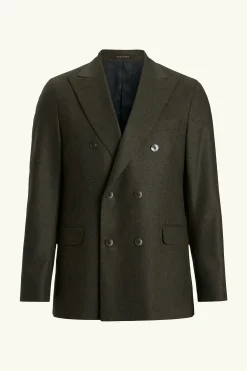 Regular Fit Double Breasted Flannel Blazer