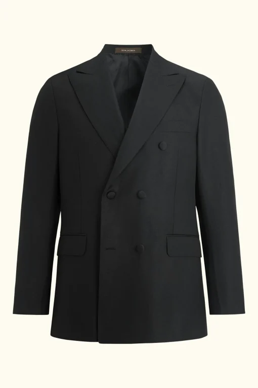 Regular Fit Double Breasted Microstructure Blazer