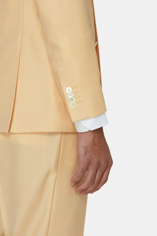 Regular Fit Double Breasted Microstructure Blazer