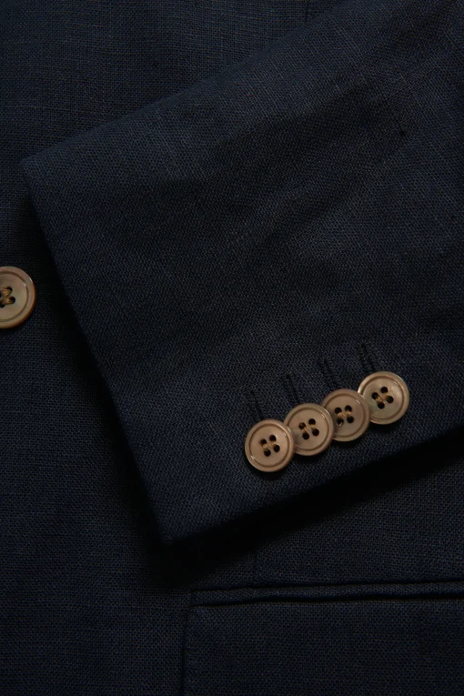 Regular Fit Double Breasted Microstructure Blazer