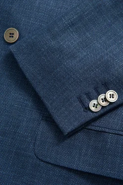 Regular Fit Double Breasted Microstructure Blazer