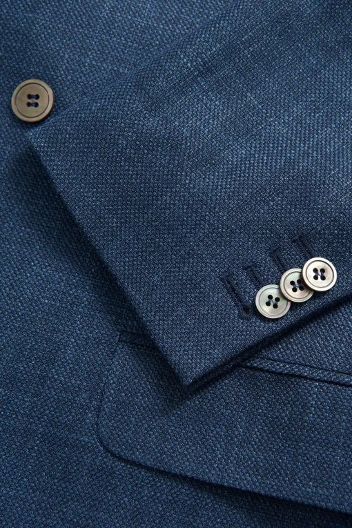 Regular Fit Double Breasted Microstructure Blazer