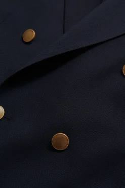Regular Fit Double Breasted Microstructure Blazer