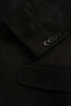 Regular Fit Double Breasted Linen Tuxedo Blazer