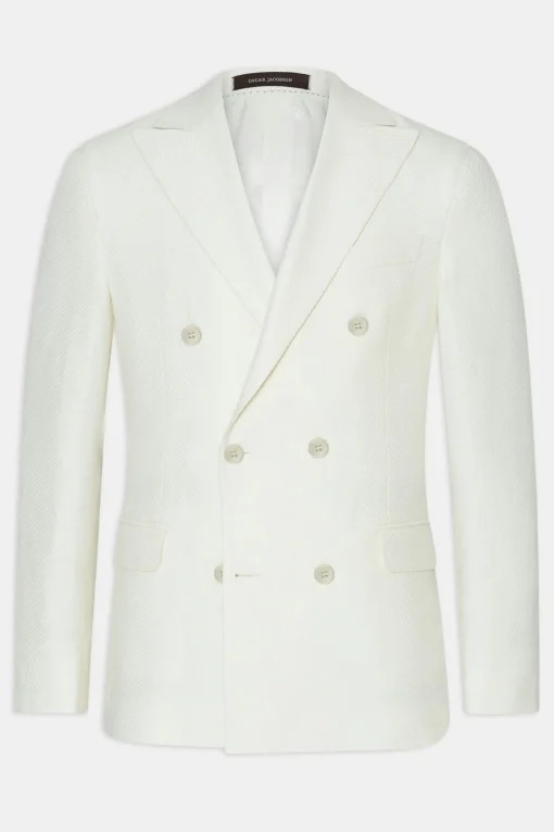 Regular Fit Double Breasted Microstructure Blazer