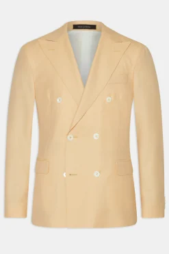 Regular Fit Double Breasted Microstructure Blazer