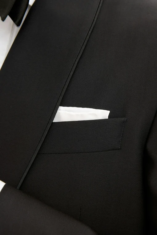 Regular Fit Double Breasted Microstructure Tuxedo Blazer