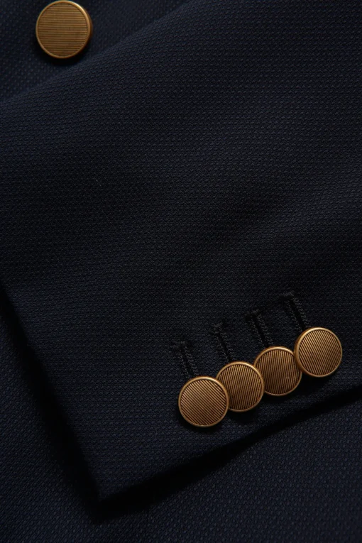 Regular Fit Double Breasted Microstructure Blazer