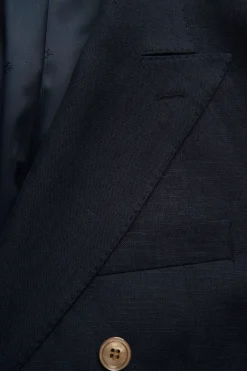 Regular Fit Double Breasted Microstructure Blazer