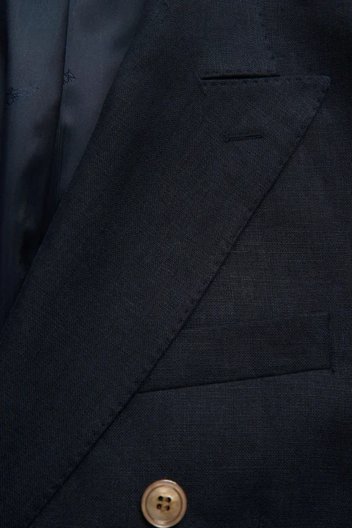 Regular Fit Double Breasted Microstructure Blazer
