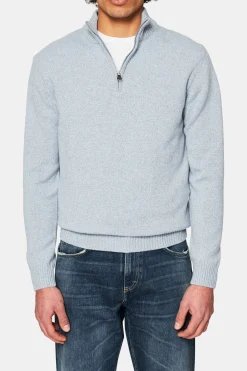 Regular Fit Half Zip Melange Sweater