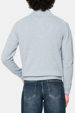 Regular Fit Half Zip Melange Sweater