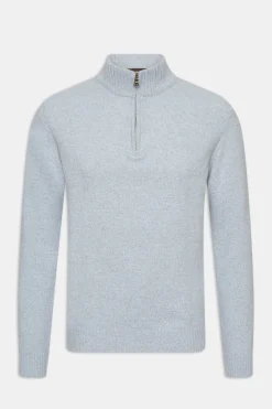 Regular Fit Half Zip Melange Sweater