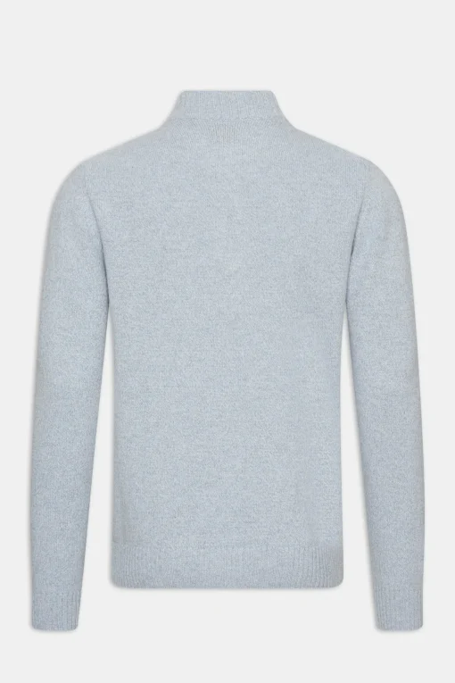 Regular Fit Half Zip Melange Sweater