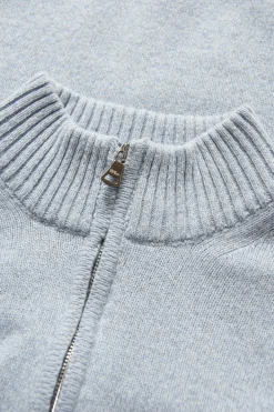 Regular Fit Half Zip Melange Sweater