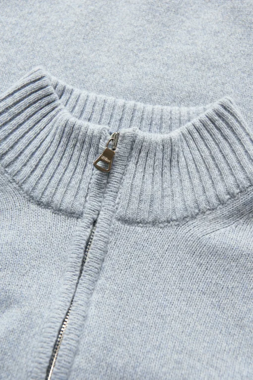 Regular Fit Half Zip Melange Sweater