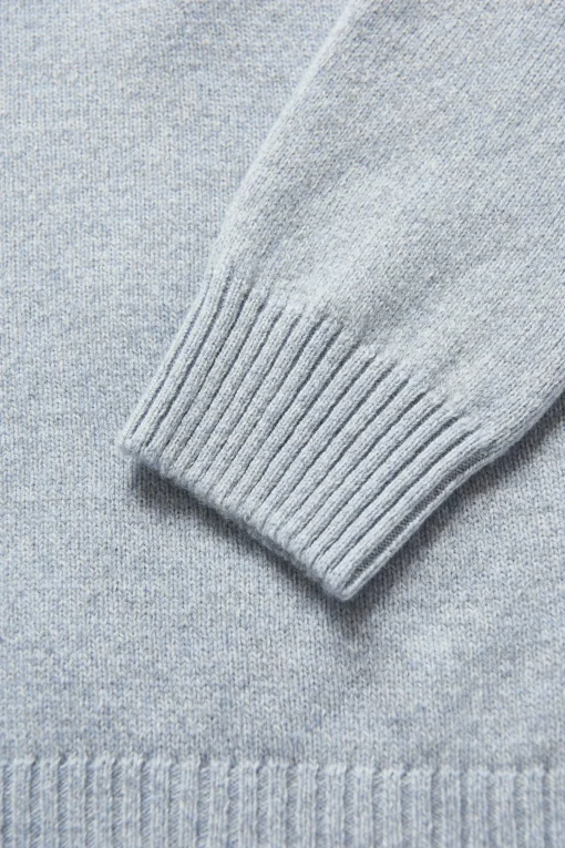 Regular Fit Half Zip Melange Sweater