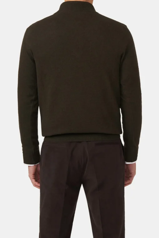 Regular Fit Half Zip Soft Wool Cashmere Sweater