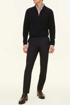 Regular Fit Half Zip Soft Wool Cashmere Sweater