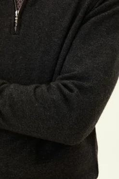 Regular Fit Half Zip Soft Wool Cashmere Sweater