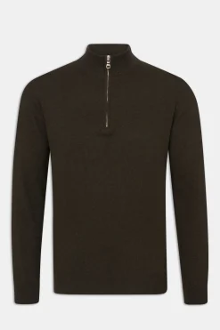 Regular Fit Half Zip Soft Wool Cashmere Sweater